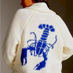 Maeve Anthropologie Lobster Cardigan 🦞